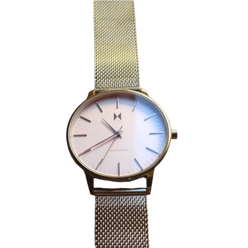 MYMT rose gold-tone Avenue stainless steel bracelet watch